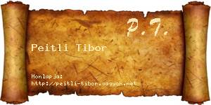 Peitli Tibor névjegykártya